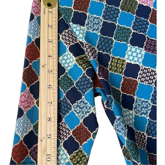 Women's LuLaRoe Julia multicolor blue midi dress casual fresh color size M - Picture 6 of 9